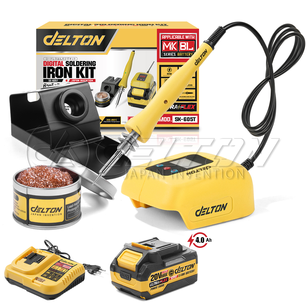 หัวแร้งไร้สาย (พร้อมแบตเตอรี่) DELTON รุ่น SK-605T ULTRAFLEX 20V 4AH_1